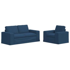 vidaXL S&oacute;fasett 2 pcs Bl&aacute;r 182 x 80 x 82 cm d&uacute;kur