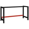 vidaXL M&aacute;lmgrind fyrir Vinnubor&eth; 150x57x79 cm Sv&ouml;rt og Rau&eth;