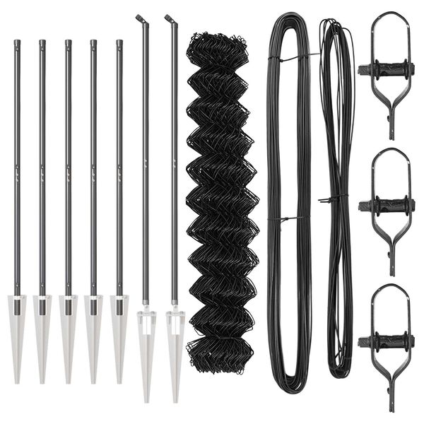 vidaXL Girðingarpóstur Grár 10 x 1,2 m (60 x 60 mm net) Stál og PVC