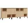 vidaXL Skenkir 3 stk. Sonoma Eik 60x35x70 cm Samsettur Vi&eth;ur