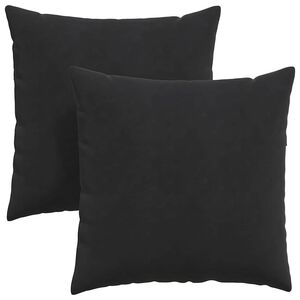 vidaXL S&oacute;fap&uacute;&eth;ar 2 pcs Svartur 80 x 80 cm Korduroy efni
