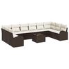 vidaXL S&oacute;fasett me&eth; p&uacute;&eth;i 11 pcs Br&uacute;nn P&oacute;l&yacute;rattan