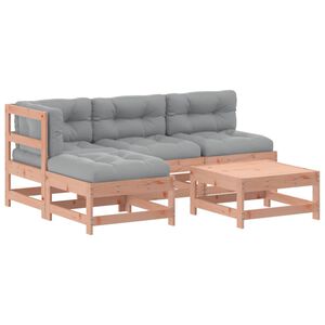 vidaXL 5 Parta Gar&eth;s&oacute;fasett me&eth; Sessum Gegnheilt Douglasgreni