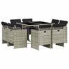 vidaXL 9 Parta Gar&eth;h&uacute;sgagnasett me&eth; Sessum Lj&oacute;sgr&aacute;tt P&oacute;l&yacute;rattan