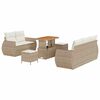 vidaXL Gar&eth;s&oacute;fa sett me&eth; p&uacute;&eth;i me&eth; kodda 8 pcs Beige og krem p&oacute;l&yacute;rattan