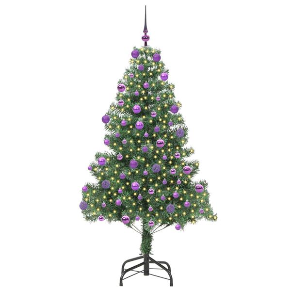 vidaXL J&oacute;latr&eacute; me&eth; 300 LED me&eth; standi Gr&aelig;nn 180 cm PVC