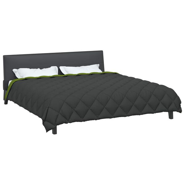 vidaXL Vetrar s&aelig;ng Gr&aelig;nn og Antrac&iacute;t 240 x 260 cm M&iacute;kr&oacute;f&iacute;ber