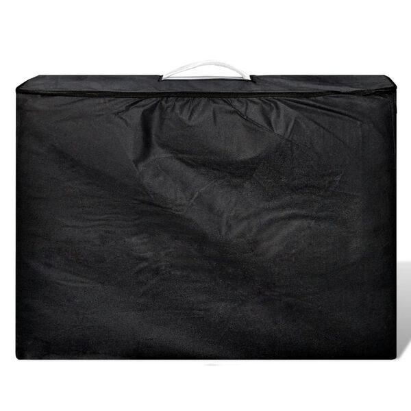 Rjómahvítur Samanleggjanlegur Nuddbekkur 4 Svæða með Viðargrind