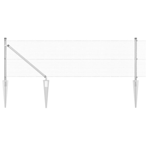 vidaXL Gir&eth;ingarp&oacute;stur Silfur 25 x 0,6 m (12 x 12 mm net) St&aacute;l