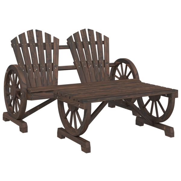 vidaXL 2 Hluta Garðhúsgagnasett Gegnheill Þinur