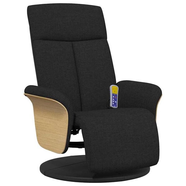 vidaXL Nudd Recliner St&oacute;ll Svartur 79 x 87 x 104,5 cm d&uacute;kur