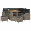 vidaXL Gar&eth;s&oacute;fa sett me&eth; p&uacute;&eth;i me&eth; geymslu me&eth; kodda 8 pcs Gr&aacute;r