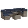 vidaXL 8 stykki gar&eth;s&oacute;fasett me&eth; p&uacute;&eth;um Grey Poly Rattan Akas&iacute;uvi&eth;ur