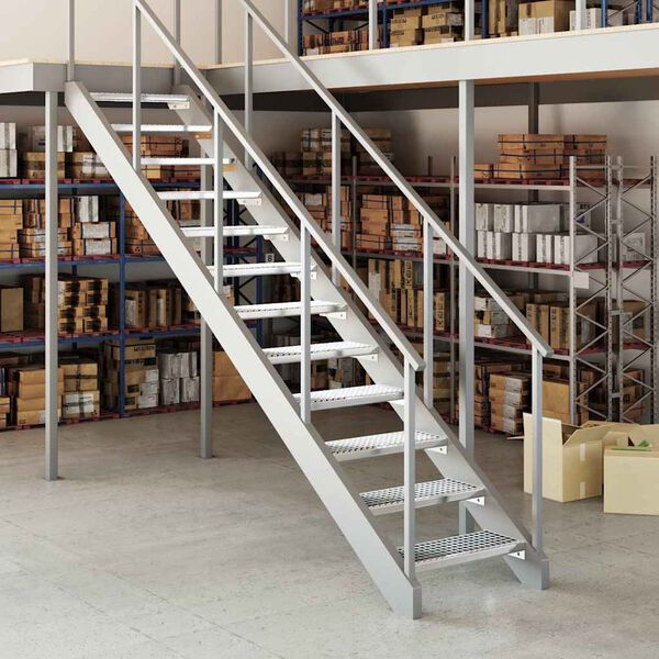 vidaXL Grindarskref 60x24x7 cm Sínkhúðað Stál