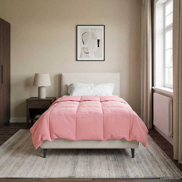 vidaXL Full &aacute;rs d&yacute;na S&iacute;&eth;la&eth; Bleikur 155 x 200 cm M&iacute;kr&oacute;f&iacute;ber