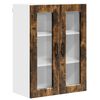 vidaXL Eldh&uacute;s sk&aacute;pur me&eth; hur&eth; Rau&eth;-eik 60 x 31 x 80 cm Samsettur vi&eth;ur
