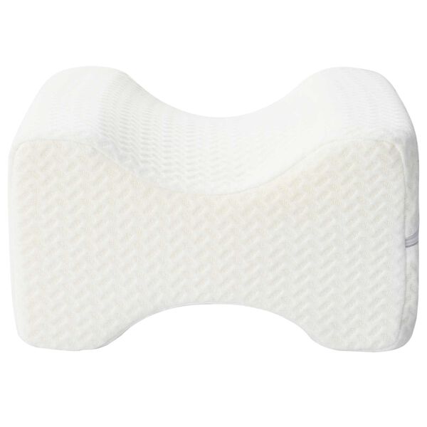 vidaXL Knee Pillow Hv&iacute;t Minnisfro&eth;a og p&oacute;l&yacute;ester 26 x 21,5 x 15 cm