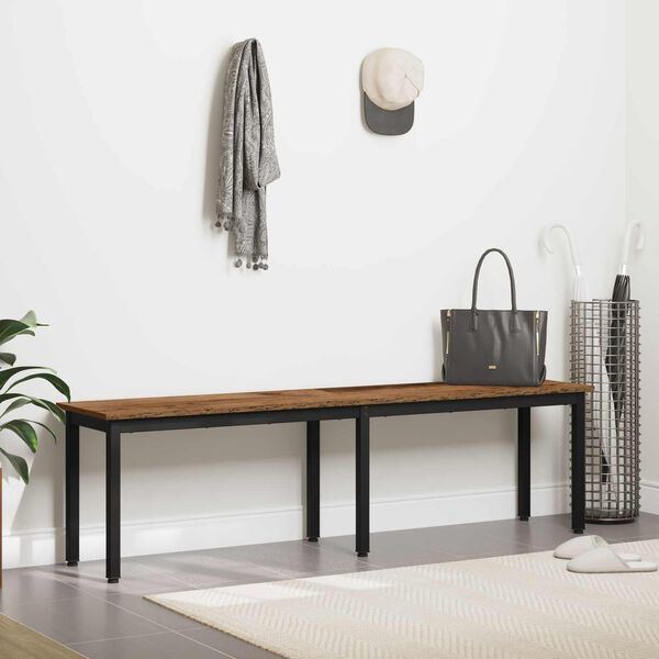 vidaXL Bekkur Gamalt timbur 160 x 35 x 45 cm Samsettur vi&eth;ur