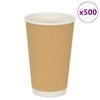 vidaXL Papp&iacute;rs kaffibollar 500 stk 16oz 400ml Br&uacute;nn