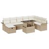 vidaXL Gar&eth;s&oacute;fa sett me&eth; p&uacute;&eth;i 9 pcs Drapplita&eth;ur Poly rattan