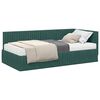 vidaXL Hornar&uacute;m rammi me&eth; d&yacute;nu me&eth; h&ouml;fu&eth;gafl 2 pcs Gr&aelig;nn Flauel