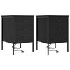 vidaXL Noat&ouml;flu sk&aacute;pur me&eth; sk&uacute;ffu 2 pcs Svartur Eik 42 x 41 x 61 cm