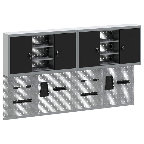 vidaXL Verkf&aelig;rask&aacute;pasett me&eth; hillu 6 pcs Svartur Dufth&uacute;&eth;a&eth; st&aacute;l