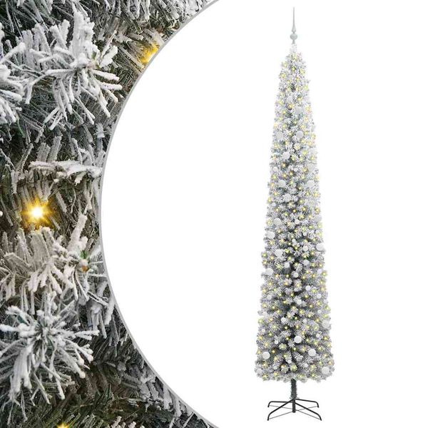 vidaXL Gervi j&oacute;latr&eacute; me&eth; 300 LED Gr&aelig;nn 300 cm PVC, st&aacute;l og plast