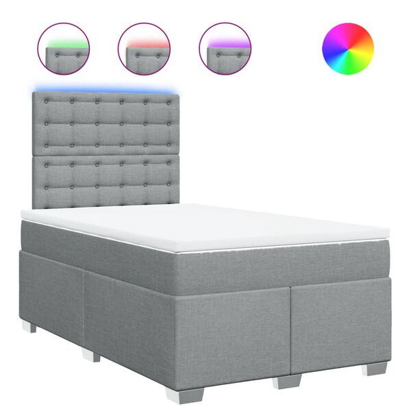 vidaXL H&oacute;lfa&eth; Springr&uacute;m Lj&oacute;sgr&aacute;tt 120x190 cm Tauefni