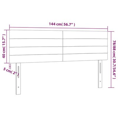 vidaXL Höfðagaflar 2 stk. 72x5x78/88 cm Blátt Efni