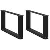 vidaXL s&oacute;fabor&eth;sf&aelig;tur U-laga 2 stk. svart 70x(30-31) cm st&aacute;l
