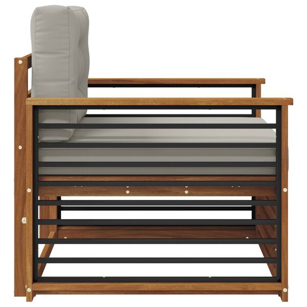 vidaXL &Uacute;ti s&oacute;fasett Solid Akas&iacute;uskei&eth; og P&oacute;lyester N&aacute;tt&uacute;rulegur