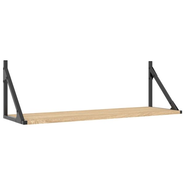 vidaXL vegghillur 2 stk Sonoma eik 80x25x25,5 cm verkfr&aelig;&eth;ilegt tr&eacute;