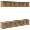 vidaXL Sj&oacute;nvarpssk&aacute;pasett Vegghengt 4 pcs Artisan Eik 37 x 37 x 107 cm