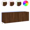 vidaXL Sj&oacute;nvarpssk&aacute;par me&eth; LED Lj&oacute;sum 2 stk. Br&uacute;n eik 60x35x41 cm