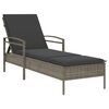 vidaXL S&oacute;lbekkur me&eth; Sessu 63x200x81 cm Gr&aacute;tt P&oacute;l&yacute;rattan