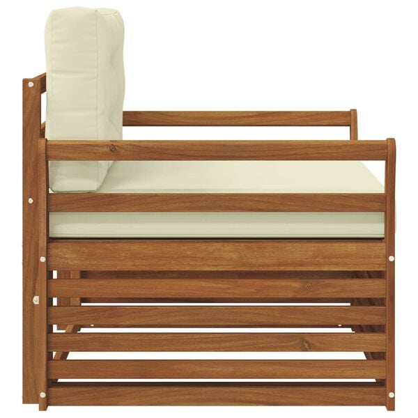 vidaXL &Uacute;ti s&oacute;fasett Solid Akas&iacute;uskei&eth; og P&oacute;lyester N&aacute;tt&uacute;rulegur