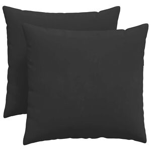 vidaXL S&oacute;fap&uacute;&eth;ar 2 pcs Svartur 50 x 50 cm d&uacute;kur