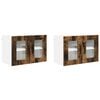 vidaXL Eldh&uacute;s sk&aacute;pur 2 pcs Rau&eth;-eik 60 x 31 x 40 cm Samsettur vi&eth;ur
