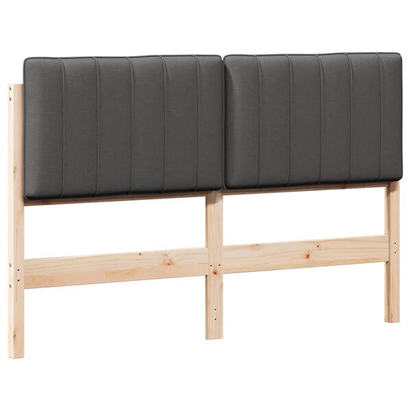vidaXL B&oacute;lstru&eth; r&uacute;mgafl Br&uacute;nn og Dimmur gr&aacute;r 135 cm Solid furuhikk