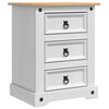 vidaXL N&aacute;ttbor&eth; me&eth; sk&uacute;ffu Corona Hv&iacute;tt 53 x 39 x 66 cm Solid furuhikk