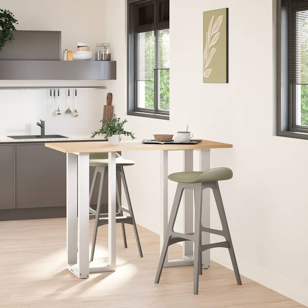 vidaXL barborðsfætur T-laga 2 stk. hvítir 50x35x(100-101) cm stál