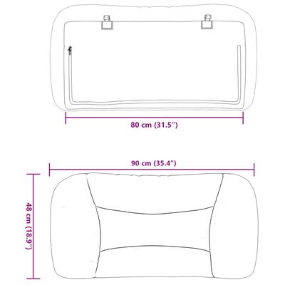 vidaXL Höfðagaflspúði Dökkbrúnn 80 cm Efni