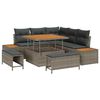 vidaXL Gar&eth;s&oacute;fa sett me&eth; p&uacute;&eth;i me&eth; geymslu 8 pcs Gr&aacute;r Poly rattan