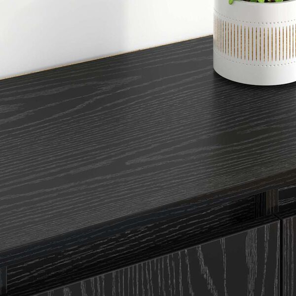 vidaXL Hli&eth;arbor&eth; 2 pcs Svartur Eik 60 x 35 x 70 cm Samsettur vi&eth;ur