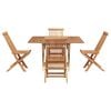 vidaXL Gar&eth;ur bor&eth;sett Br&uacute;nn Solid Teak Vi&eth;ur