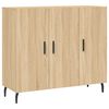 vidaXL Skenkur Sonoma 90x34x80 cm Samsettur Vi&eth;ur