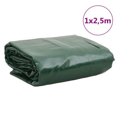 vidaXL Segldúkur Grænn 1x2,5 m 650 g/m²