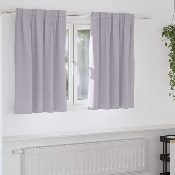 vidaXL Svartgard&iacute;nur me&eth; hringjum 2 pcs M&aacute;lmur Gr&aacute;r 140 x 140 cm