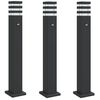 vidaXL Fr&iacute;standandi &Uacute;tilj&oacute;s me&eth; Skynjurum 3stk 80 cm Svart &Aacute;l